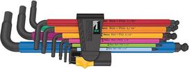 "Wera" 05022640001 950/9 "Hex-Plus Multicolour Imperial 2", Allen raktų rinkinys, coliai, juoda lazerinė, 9 dalių