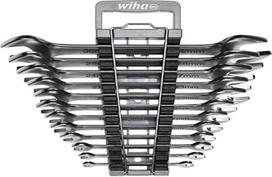 "Wiha" 44753 Dvigubų atvirais galais veržliarakčių rinkinys 12 dalių su laikikliu I Atvirų veržliarakčių rinkinys 6-32 mm I Metrinis I Veržliarakčių rinkinys I Dvigubų atvirais galais veržliarakčių rinkinys