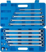 Blue Spot Tools 04307 Profesionalus ypač ilgų metrinių raktų su reketiniu veržliarakčiu ir adapterių rinkinys (8-19 mm), 10 dalių