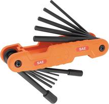 Klein Tools 70550 Pro šešiakampių raktų rinkinys, 11 SAE dydžių, didelės apkrovos sulankstomas šešiakampių raktų įrankis su pailginto ilgio raktais