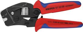 KNIPEX 97 53 09 Savireguliuojančios užspaudimo replės antgaliams su priekine įkrova, poliruotos, su daugiakomponentėmis rankenomis 190 mm