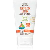 WoodenSpoon Baby & Family apsaugos nuo saulės losjonas visai šeimai, SPF 50 150 ml