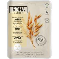 Veido kaukė Iroha Nature Hydra Calm Face Sheet Mask With Oats & Hyaluronic Acid MTIN43, su avižomis ir hialurono rūgštimi, 20 ml