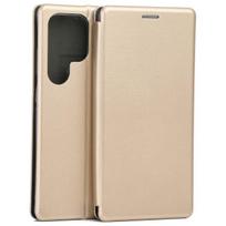 Beline Magnetic Book Case for Samsung S25 Ultra, gold/gold