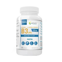 WISH Pharmaceutical Niacin Vitamin B3 (PP)  50 mg + Prebiotic 120 caps