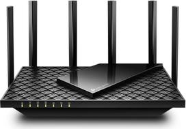 TP-Link Archer AXE75 Wi-Fi 6E WLAN maršrutizatorius (5400Mbps trijuostis, 4 × Gigabit LAN prievadai, 1 × USB 3.0 prievadas, WPA3, "HomeCare", suderinamas su "Alexa", pririšimo programa), juodas