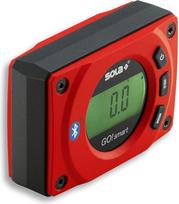 "SOLA GO!" išmanusis skaitmeninis matuoklis su "Bluetooth", skaitmeninis gulsčiukas su LCD ekranu, nuotolinis valdymas per išmanųjį telefoną ir programėlę, magnetinis inklinometras su V formos veržle, magnetinė nuožulnioji dėžutė, IP54