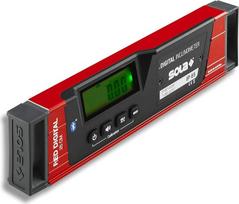 SOLA - RED 25 Skaitmeninis gulsčiukas 25 cm su "Bluetooth" - Skaitmeninis gulsčiukas su skystųjų kristalų ekranu - Nuotolinis valdymas per išmanųjį telefoną ir programėlę - Skaitmeninis inklinometras - IP65