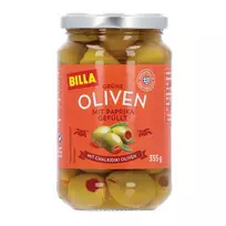 Žaliosios alyvuogės įdarytos paprika BILLA, 355 g