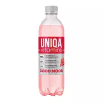 Gaivusis gėrimas braškių ir rabarbarų skonio UNIQA VITAMINS GOOD MOOD, 500 ml