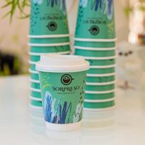12oz SORPRESO baltas dangtelis Latte vienkartiniam puodeliui (100 vnt.)