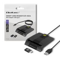 Qoltec Intelligent smart ID card reader, USB Type-C