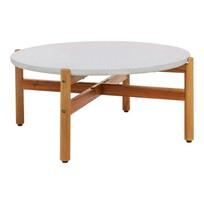 Sunkus dekoratyvinio betono kavos staliukas | 84,5 x 84,5 x 38,5 cm | Balta, Ruda