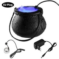 12 LED Helovino raganos kibiras Helovino katilas su rūko generatoriumi black
