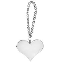 130DB Heart Shape Personal Security Alarm Keychain (Silver) sidabras