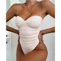 Seksualus viengubas maudymosi kostiumas Europos ir Amerikos leopardų rašto viengubas bikini S balta