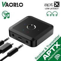aptX Adaptive/LL/HD 2-in-1 Bluetooth garso siųstuvo imtuvas 24bit 96Khz 3.5MM AUX HIFI Music Wireless Adapter TV PC Car juoda