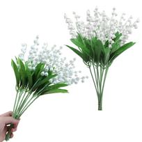 Dirbtinės pakalnučių gėlės baltos modeliavimo netikros dekoratyvinės gėlės su stiebeliais namams 20Pcs balta