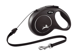 Flexi New Classic virvinis pavadėlis - Juoda / Ml -8m iki 20 kg