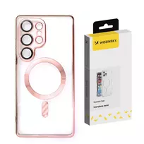 Wozinsky Electroplated with Magsafe for Samsung Galaxy S25 Plus – dėklas telefonui rožinės spalvos