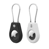 Apple AirTag dėklas su Steel Cable – juodos spalvos + baltos spalvos (2 vnt)