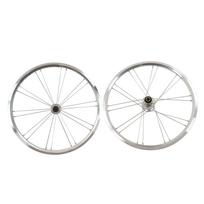 20 colių 406 dviračio ratų komplektas aliuminio lydinio kalnų dviračio ratų komplektas priekinis 100 mm galinis 130 mm sidabrinis