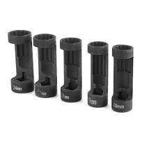 5 vnt. 12 kampų 12 lizdo raktas amortizatoriaus veržlėms 18mm 19mm 21mm 22mm 24mm šešiakampiam raktui 6496 black