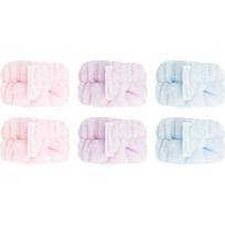 Brushworks Pastel Microfibre Wrist Wash Bands nuo tekančio vandens prausiant veidą apsaugančios apyrankės 6 vnt.