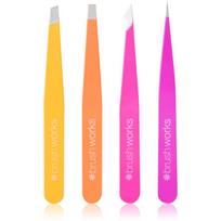 Brushworks Combination Tweezer Set pincetų rinkinys antakiams tipas Brights 4 vnt.