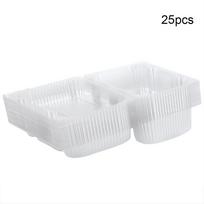 25 vnt. Vienkartinis plastikinis atlenkiamas kepalo konteineris Maisto vaisių laikymo dėžutė 18,5 x 12,5 x 7 cm