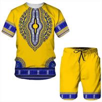 Summer Hot-selling African Tracksuits Men 3D Printing T-Shirts Shorts Sets Short Sleeve T-Shirt Pants Set High-quality Oversized S