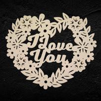 Medinė sienos dekoracija „I love you“
