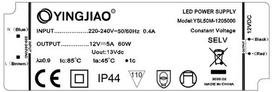 Impulsinis LED maitinimo šaltinis 12Vdc 5.0A, 60W, 18x51x165mm, IP44