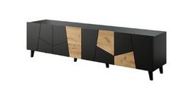 RTV spintelė ETNA 200x42x52 juoda matinė + ąžuolas craft