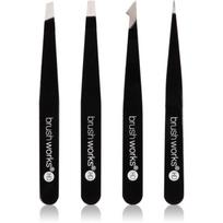 Brushworks The Complete pincetų rinkinys antakiams Black 4 vnt.