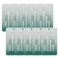 Freemay Olive Cica Calming Ampoule Mask – 10 Sheets | Soothing Korean Sheet Mask with Olive Extract 10 Sheets gray