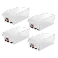 Šaldytuvo organizatoriai Skaidraus plastiko Šaldytuvo organizatorius Stalčiaus stiliaus Šaldiklio šviežumas 4pcs