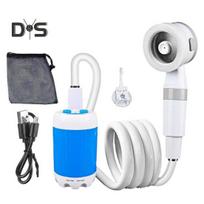 Nešiojamas kempingo dušo siurblys, įkraunamas USB, lauko stovyklavimui, žygiams, automobilių plovimui, naminių gyvūnų valymui, kelionėms RV, elektrinis dušo galvutės purškimo siurblys A