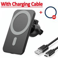 Magnetinis automobilinis belaidis įkroviklis Macsafe oro išleidimo angos telefono laikiklio stovas greito įkrovimo stotelė, skirta iPhone 12 13 14 15 Pro Max Xiaomi Samsung juoda