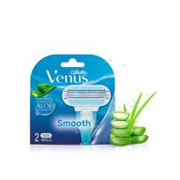 Gillette Venus Smooth plaukų šalinimo skustuvas moterims su alavijais, 1 vnt. 2 pcs Blades/Refills