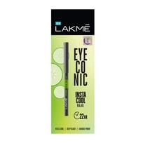 LAKME Eyeconic Insta Cool Kajal, juodas, vėsinantis Kohl įdėklas su agurkais,  Twist Up  pieštukas - atsparus vandeniui, neišteptas ir ilgai išliekantis akių makiažas, 0,35 g
