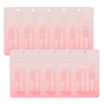 Freemay Rožinė kolageno ampulės lakštinė kaukė – 10 lakštų | Korėjietiškos stangrinančios ir skaistinančios veido kaukės 10 Sheet Masks