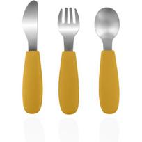Zopa Silicone Children's Cutlery stalo įrankiai vaikams 6 m+ Mustard Yellow 3 vnt.