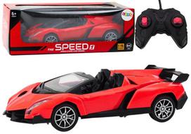 Sportinis automobilis su nuotolinio valdymo pultu, raudonas