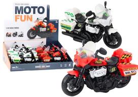 Žaislinis policijos motociklas su garsais ir šviesom, raudonas, 1 vnt.