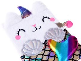 Paslapčių dienoraštis su rakteliu "Cat Unicorn Mermaid"