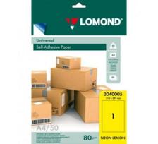 Lipnus popierius lipdukams Lomond Self-Adhesive Universal Labels, 1/210x297, A4, 50 lapų, Lemon neon