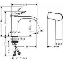 Praustuvo maišytuvas Hansgrohe Vivenis, 75024000, chromo