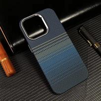Prabangus reljefinis anglies pluošto magnetinis matinis dėklas iPhone 16 15 14 13 Pro Max, skirtas Magsafe belaidžiam įkrovimui, metalinis lęšio PC telefono dangtelis For iPhone 16 Pro Max mėlyna