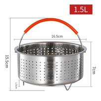 Nerūdijančio plieno garintuvo krepšelio puodų priedai 3/6/8 qt puodo slėginei viryklei 1.5L